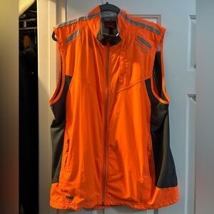 Rare Saucony Vizipro Reflective Orange Men Full Zip Running Vest | Men’s L